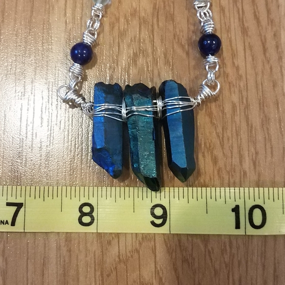 Metallic Cosmos Quartz Lapis Flourite Necklace - Picture 8 of 9